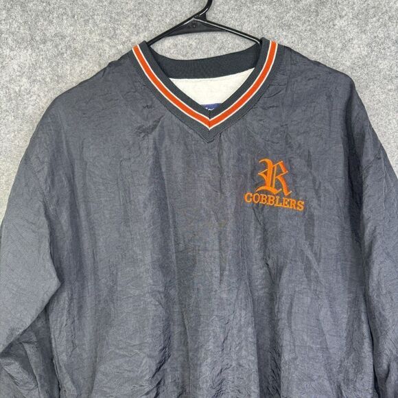 Vintage Holloway Pullover Windbreaker Size Small Lined Black Orange Embroidered - Picture 2 of 8